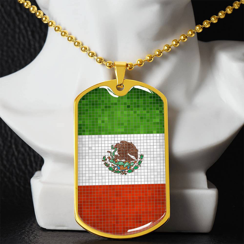Personalized Mexico Flag Necklace
