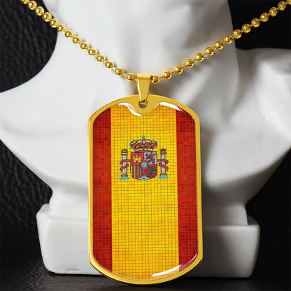 Personalized Flag of Spain Necklace