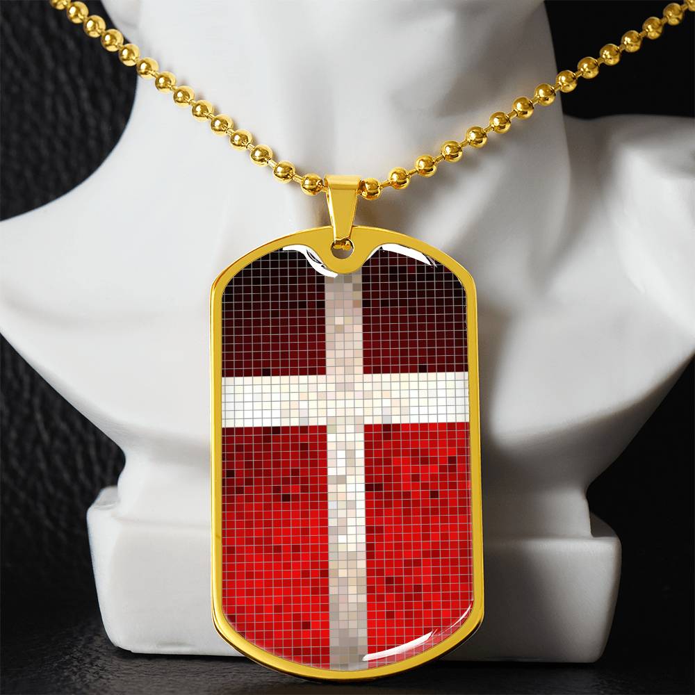 Personalized Flag of Denmark Necklace