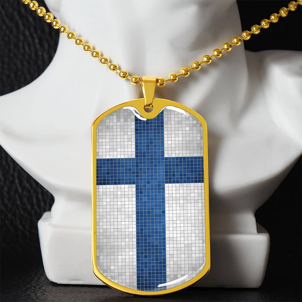 Personalized Flag of Finland Necklace