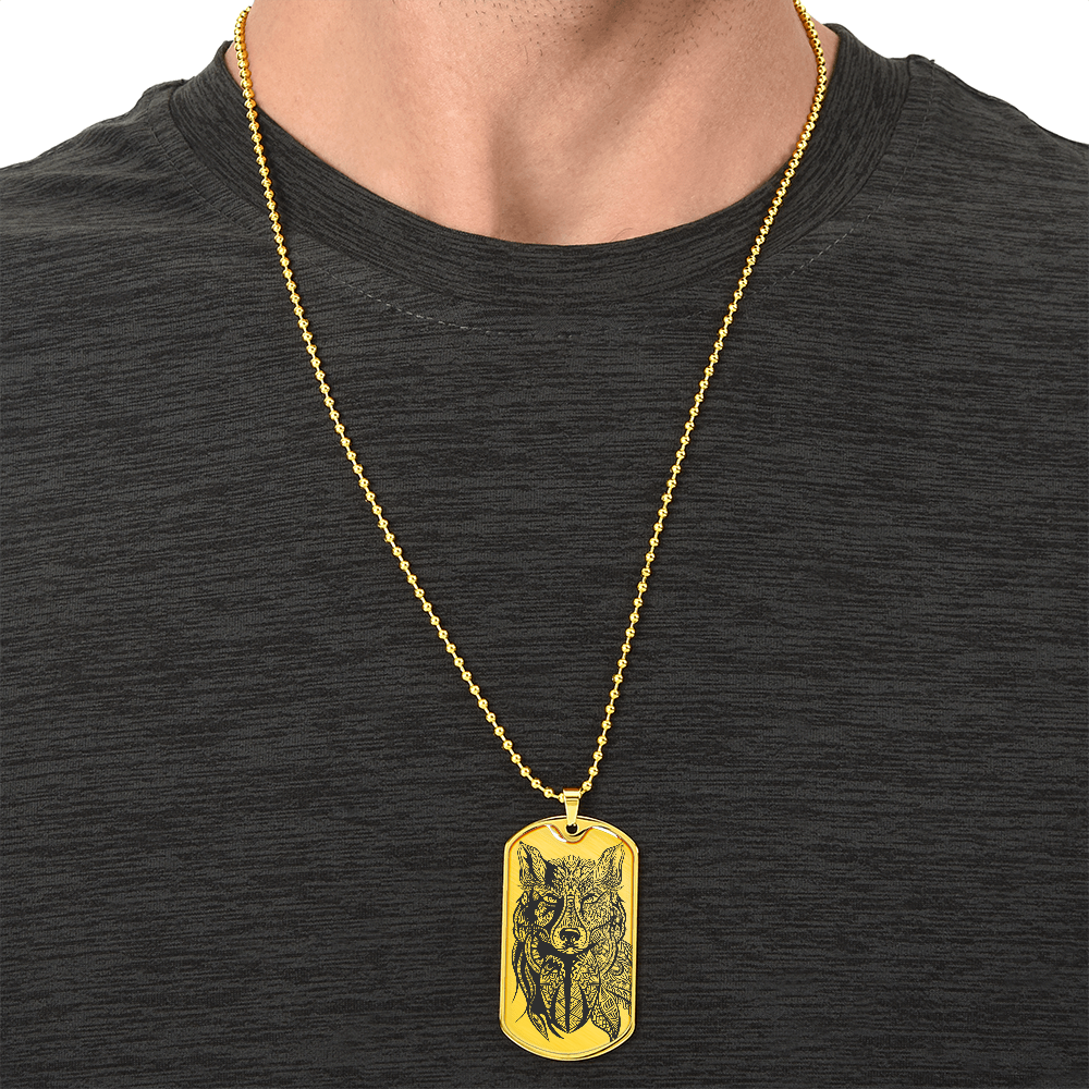 Grey Wolf Necklace - Wolf Pendant