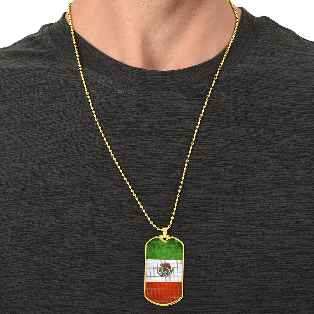 Personalized Mexico Flag Necklace