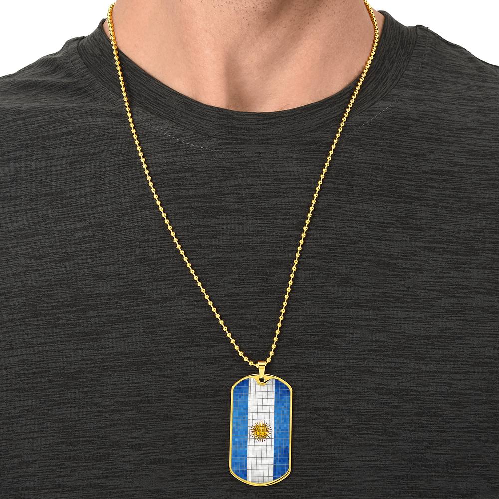 Personalized Argentina Flag Necklace