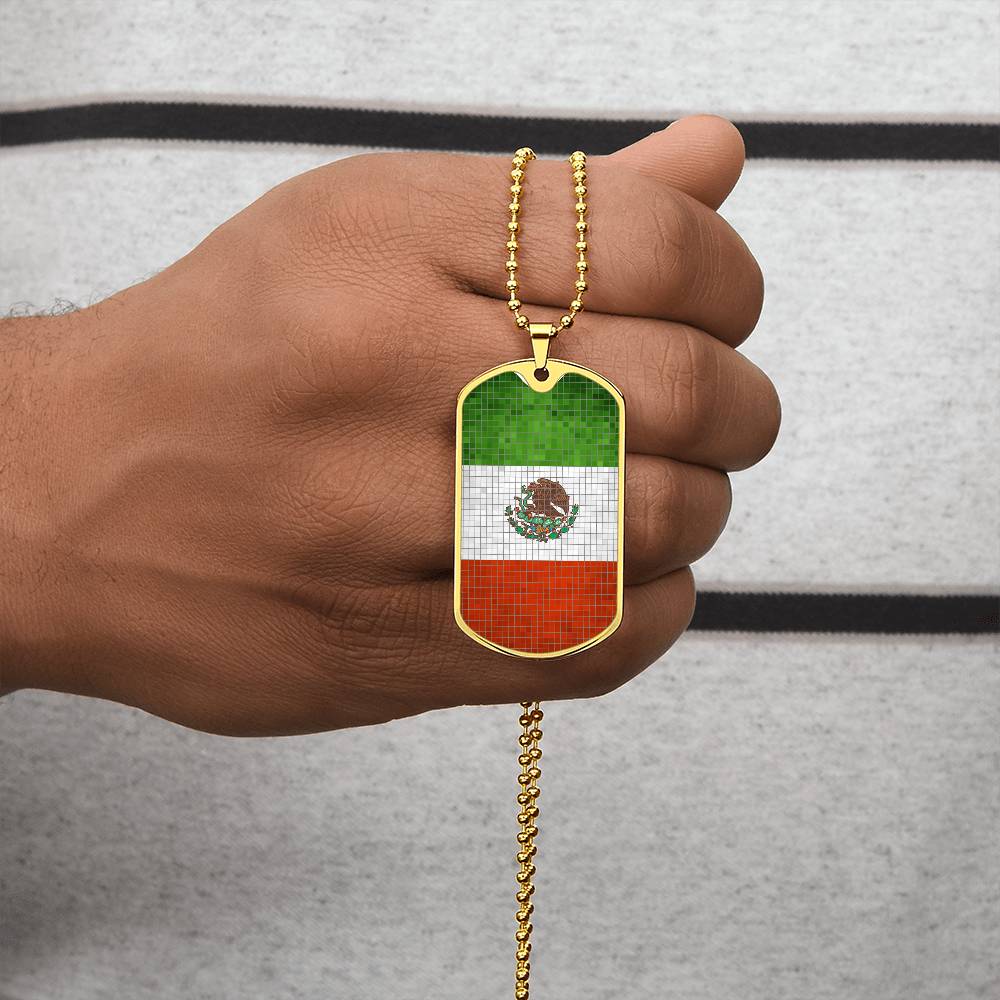 Personalized Mexico Flag Necklace