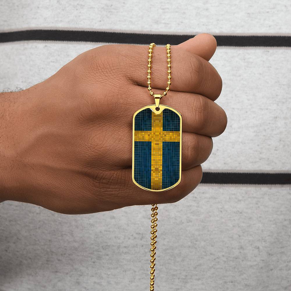 Personalized Flag of Sweden Necklace