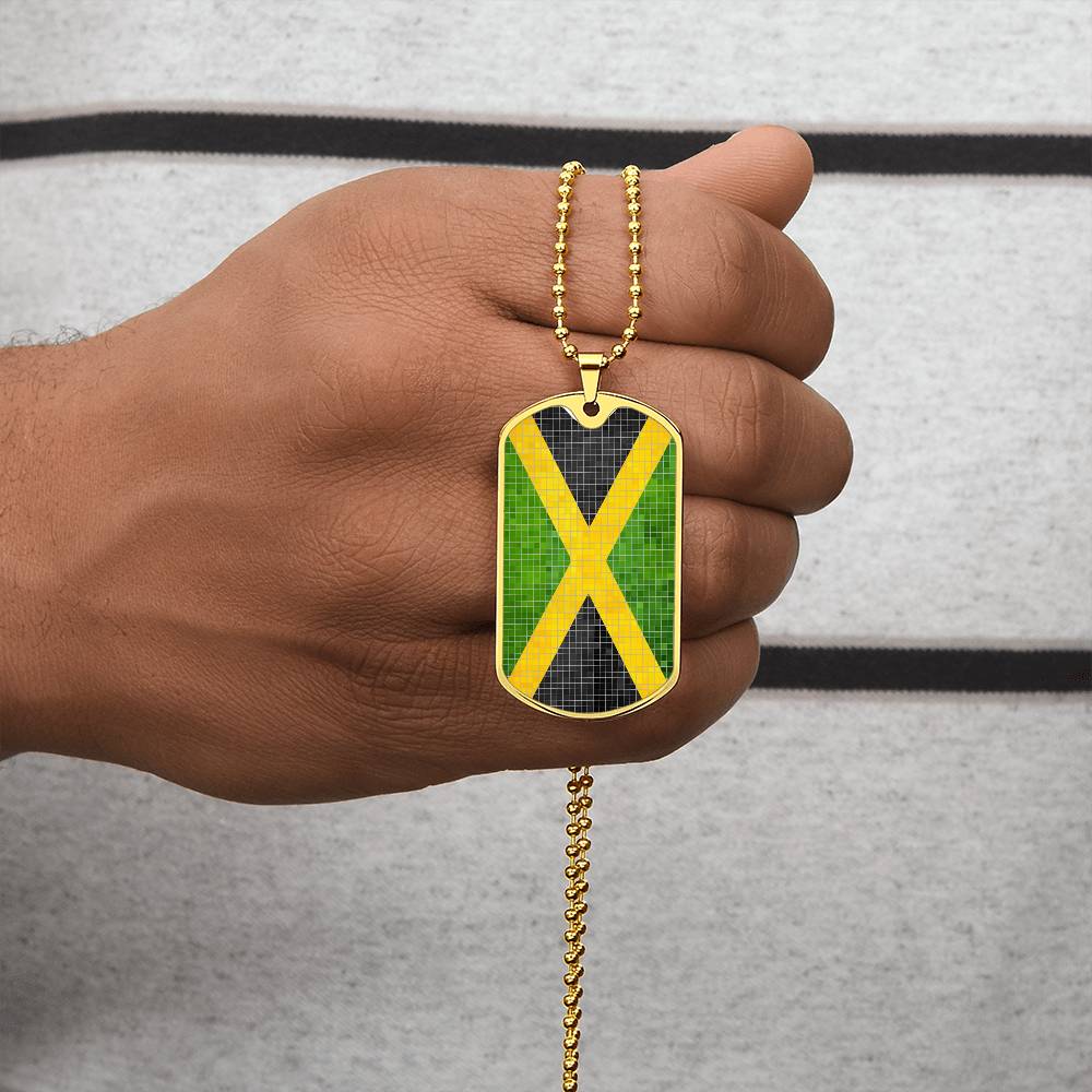 Personalized Flag of Jamaica Necklace