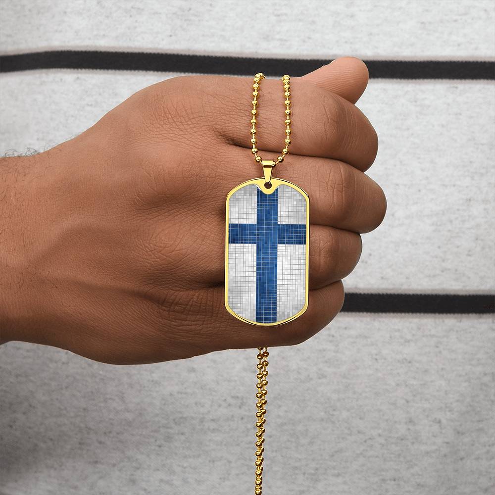 Personalized Flag of Finland Necklace