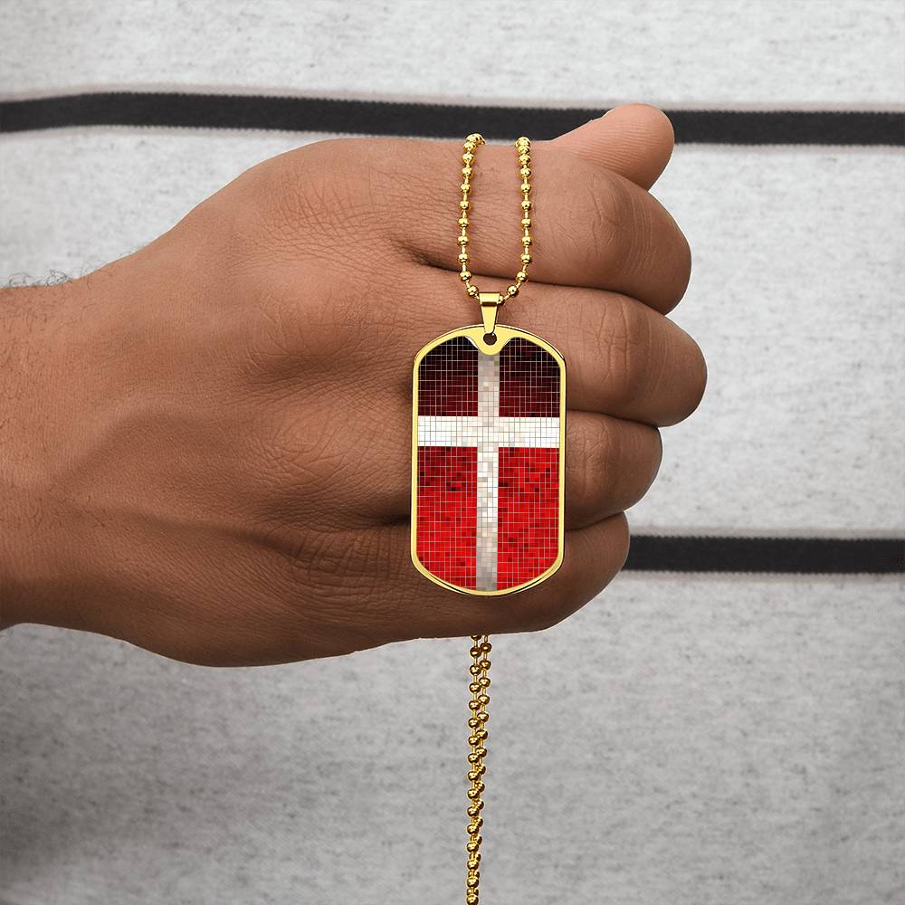 Personalized Flag of Denmark Necklace