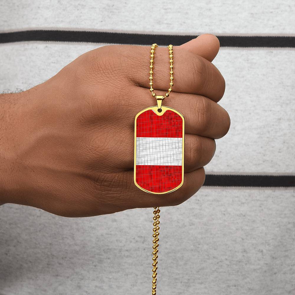 Personalized Peru Flag Necklace
