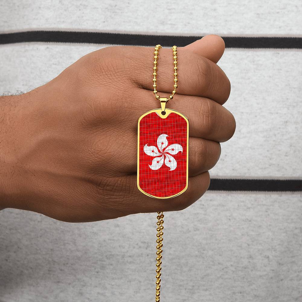 Personalized Hong Kong Flag Necklace