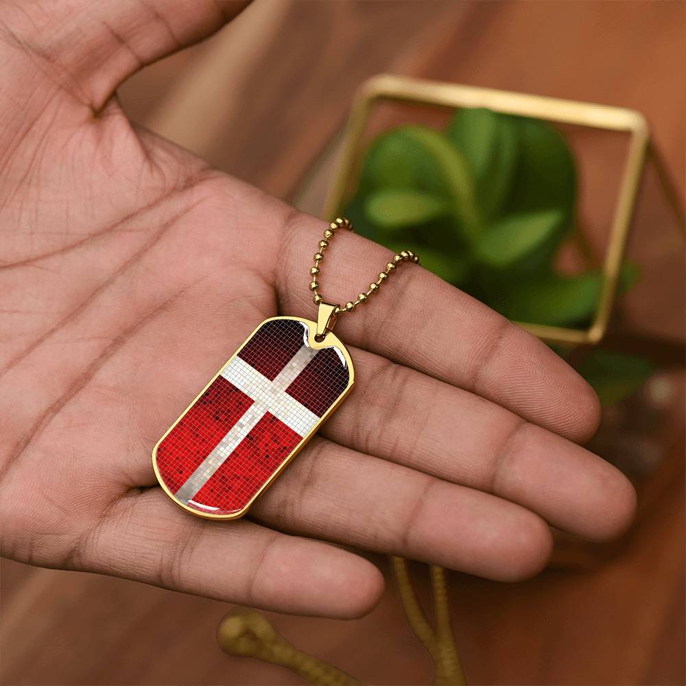 Personalized Flag of Denmark Necklace