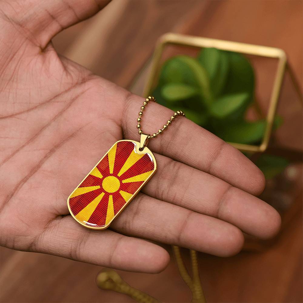 Personalized Flag of Macedonia Necklace