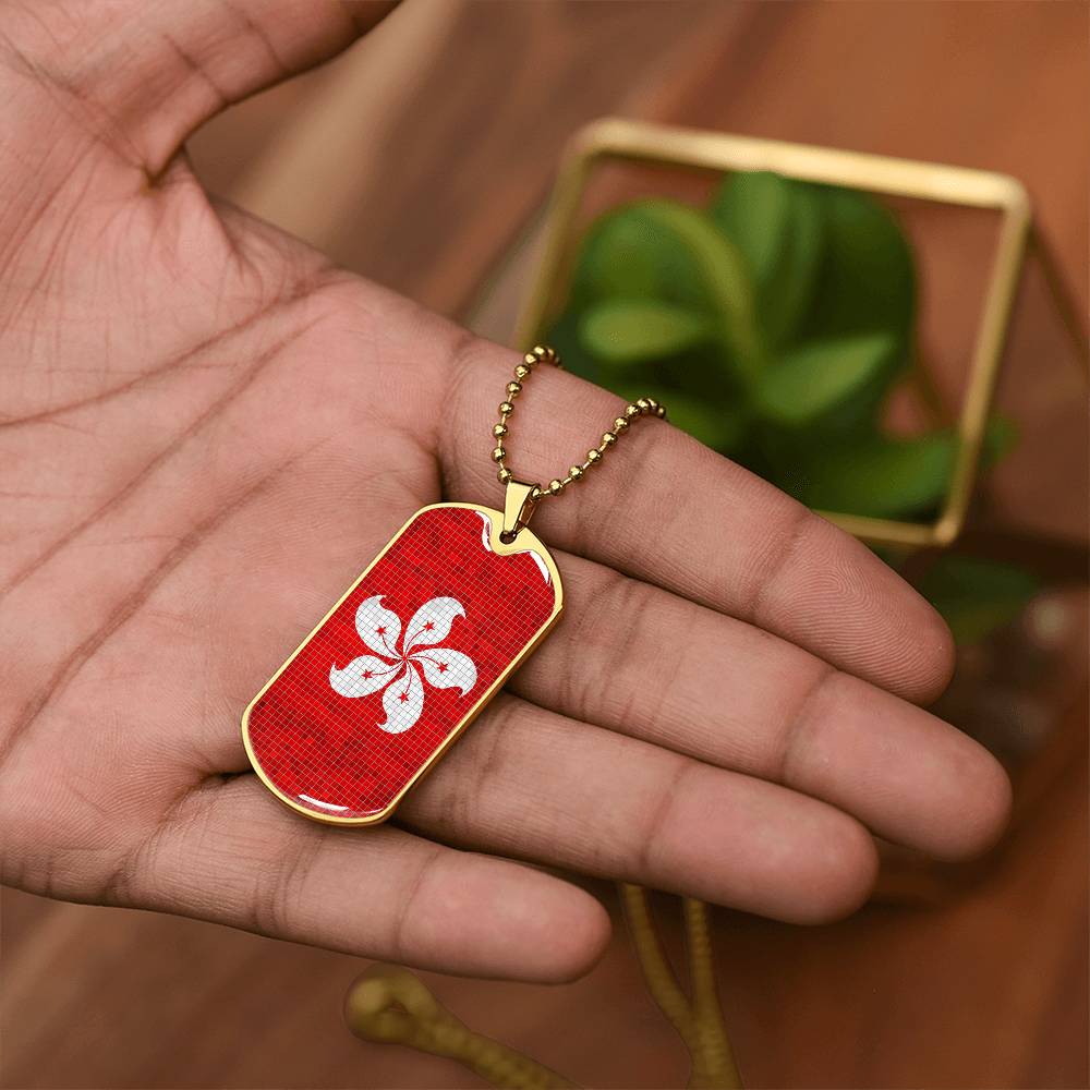 Personalized Hong Kong Flag Necklace