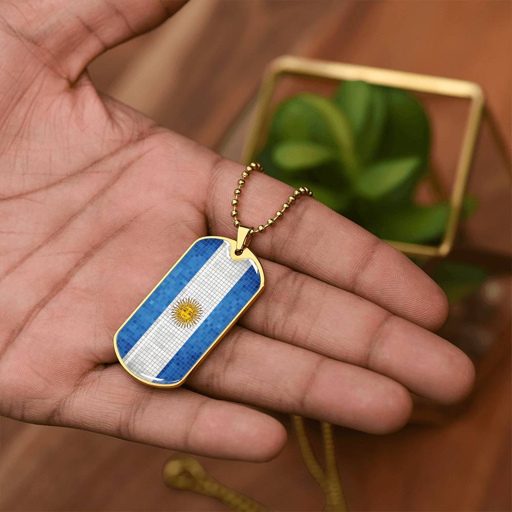 Personalized Argentina Flag Necklace