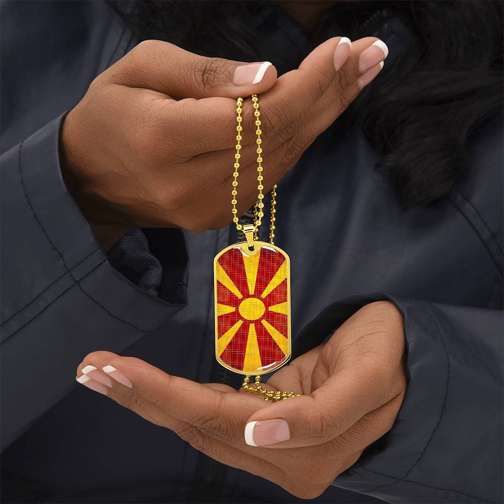 Personalized Flag of Macedonia Necklace