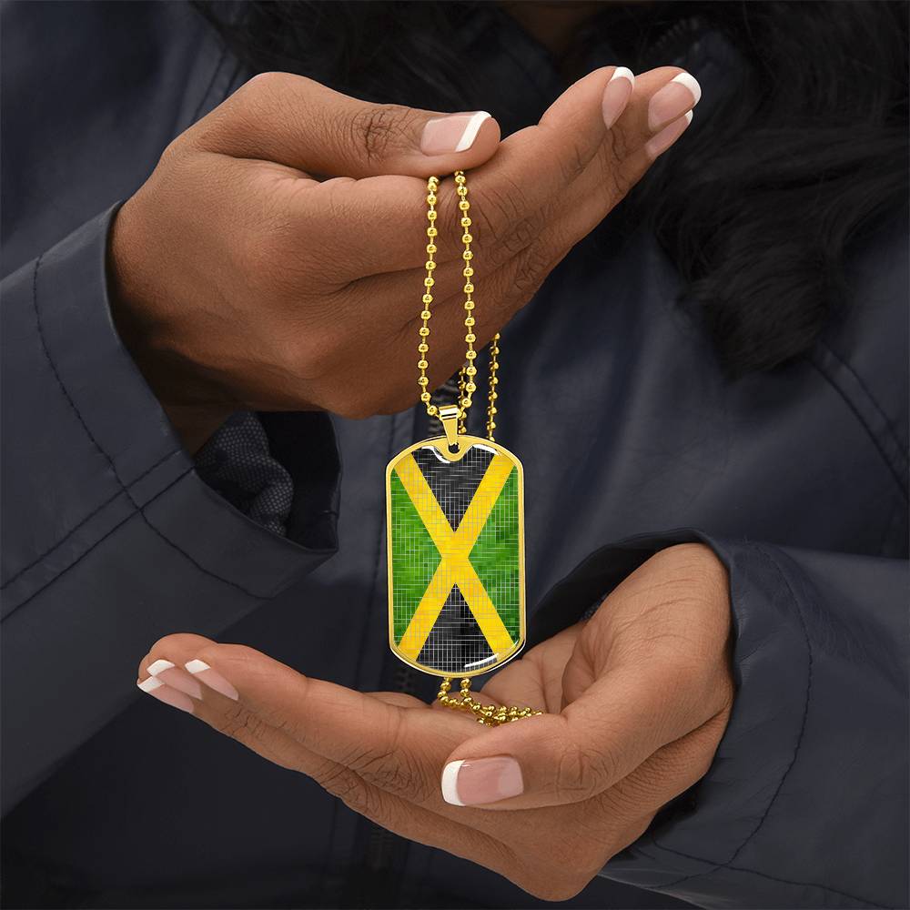 Personalized Flag of Jamaica Necklace