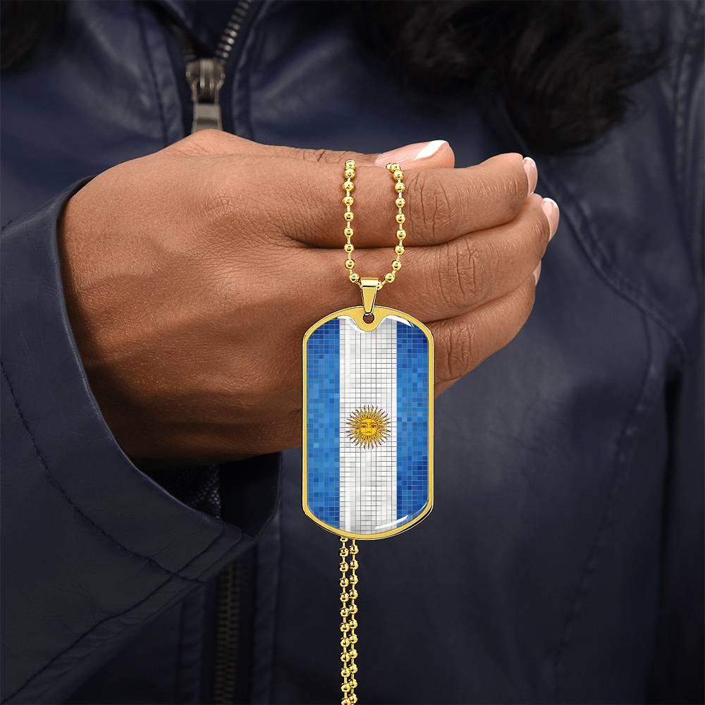 Personalized Argentina Flag Necklace