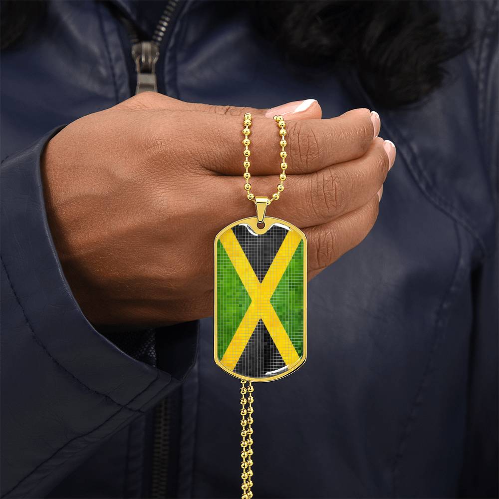 Personalized Flag of Jamaica Necklace