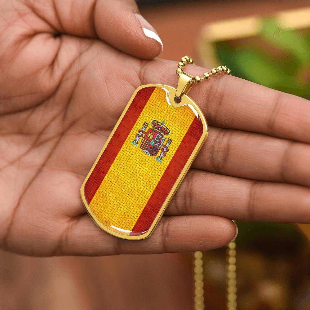 Personalized Flag of Spain Necklace