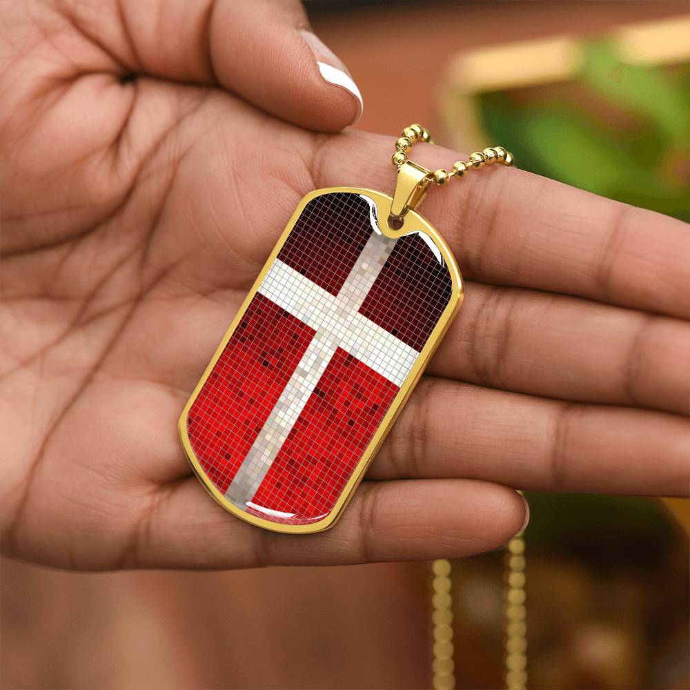 Personalized Flag of Denmark Necklace