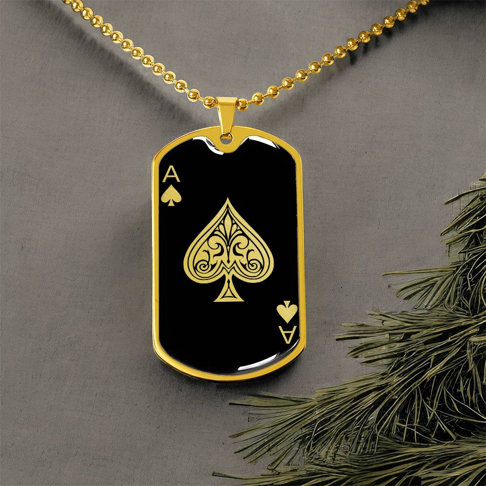 Personalized Ace of Spades Necklace