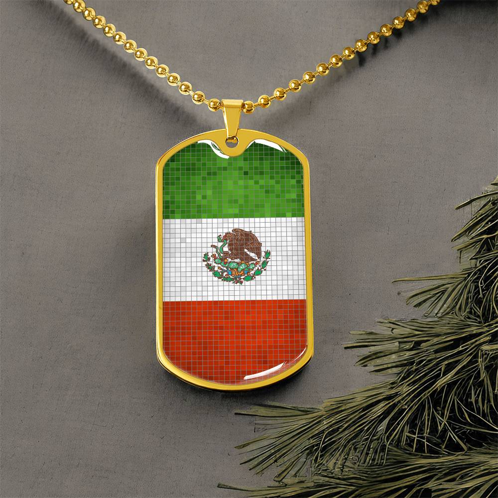 Personalized Mexico Flag Necklace