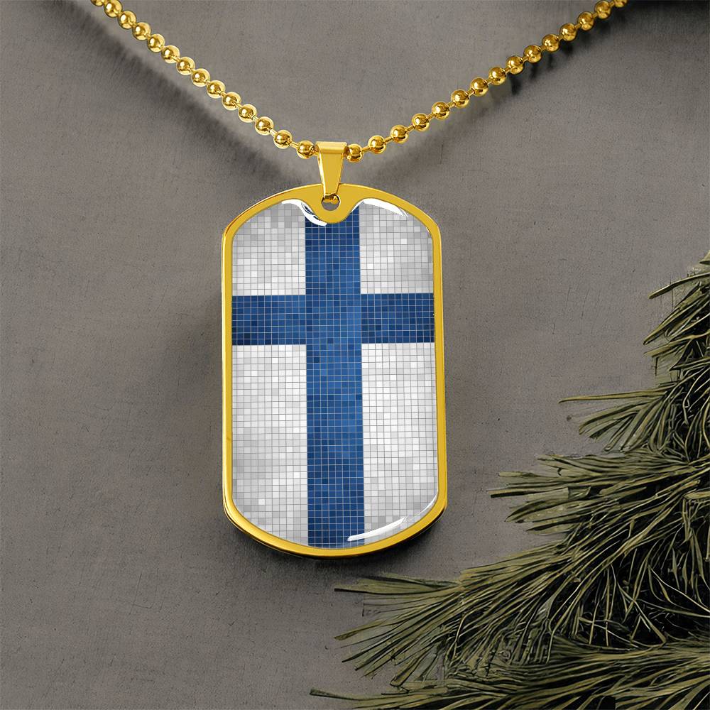 Personalized Flag of Finland Necklace