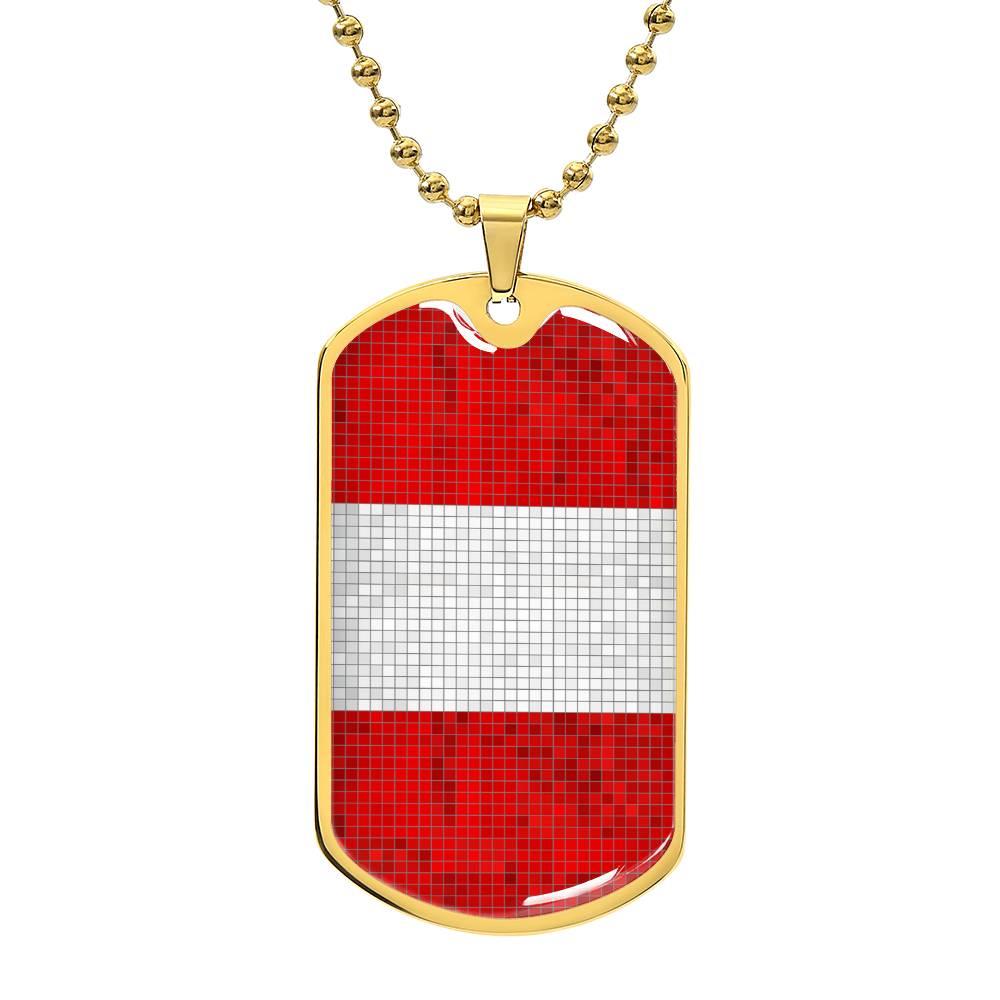 Personalized Peru Flag Necklace