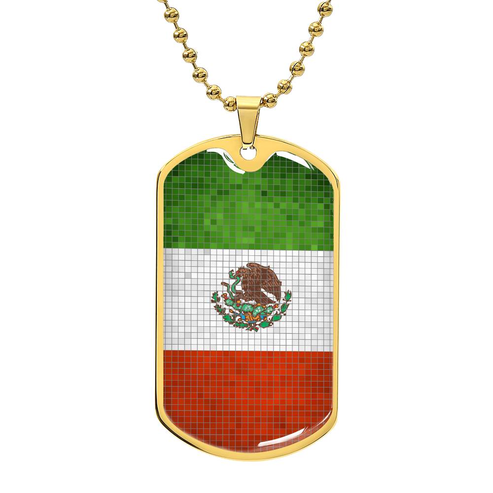 Personalized Mexico Flag Necklace