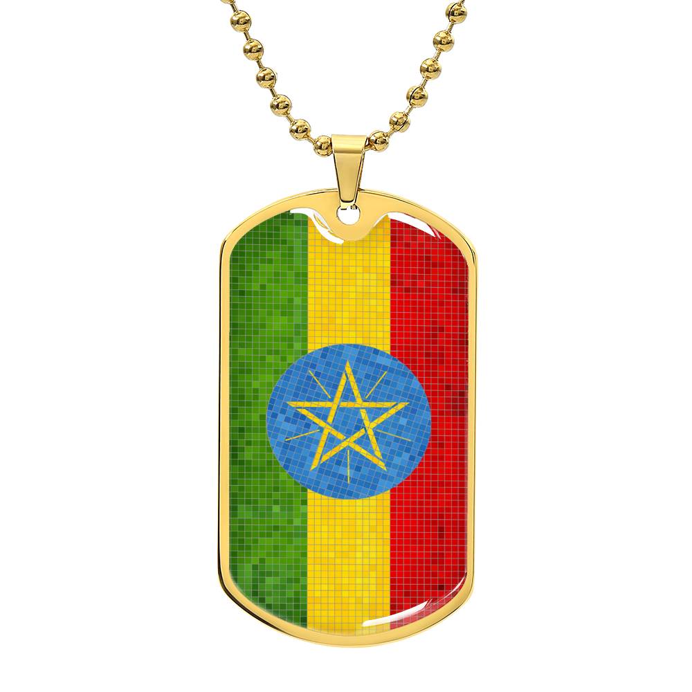 Personalized Ethiopia Flag Necklace