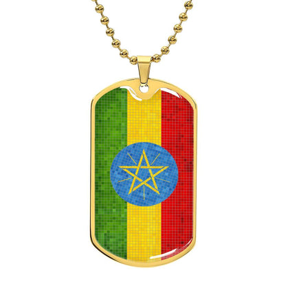 Personalized Ethiopia Flag Necklace
