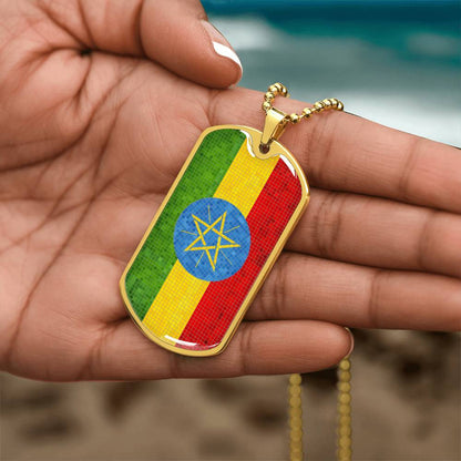 Personalized Ethiopia Flag Necklace