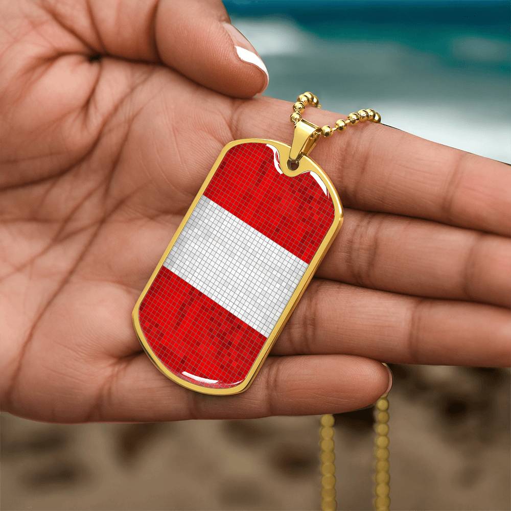 Personalized Peru Flag Necklace