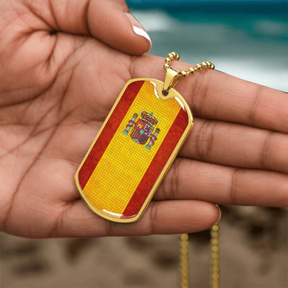 Personalized Flag of Spain Necklace