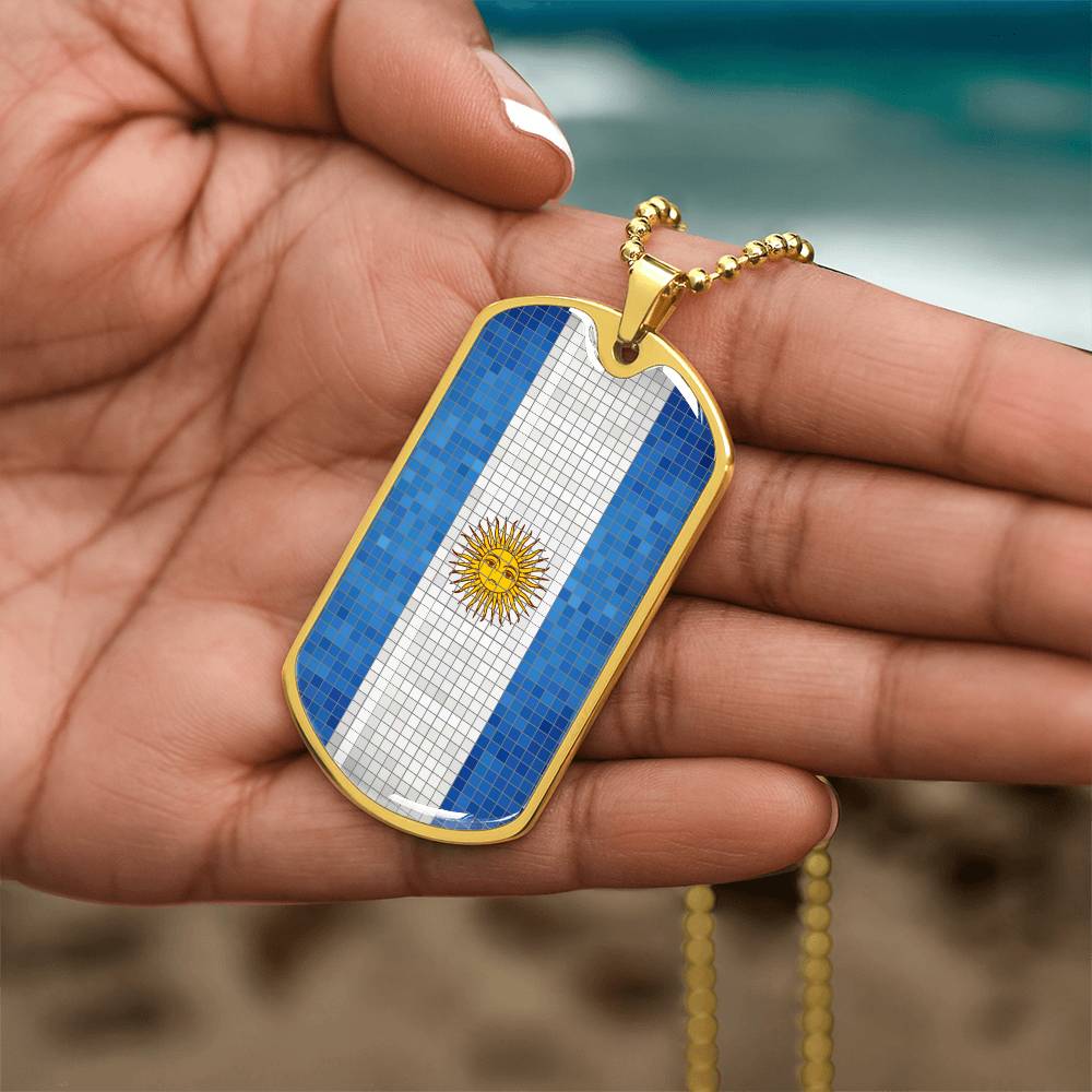 Personalized Argentina Flag Necklace