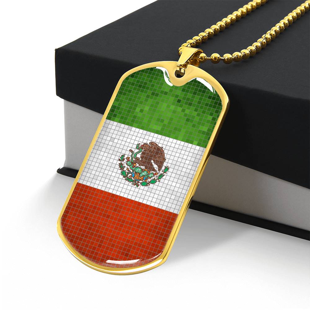 Personalized Mexico Flag Necklace