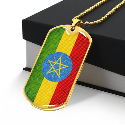 Personalized Ethiopia Flag Necklace