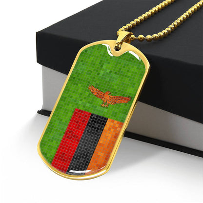 Personalized Zambia Flag Necklace