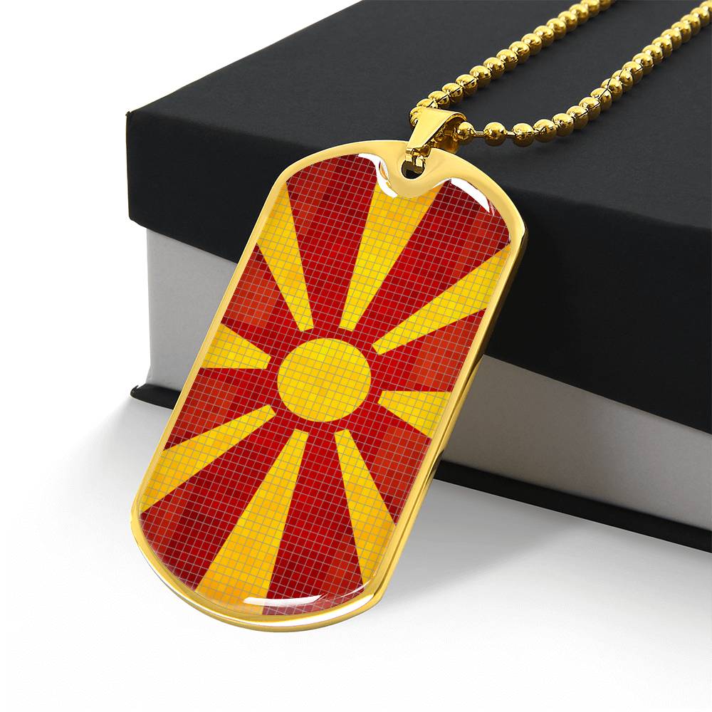 Personalized Flag of Macedonia Necklace