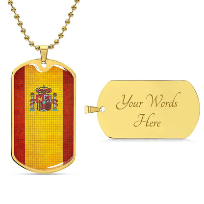 Personalized Flag of Spain Necklace