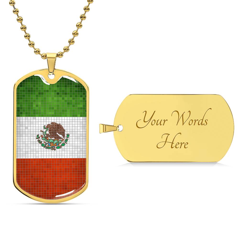 Personalized Mexico Flag Necklace