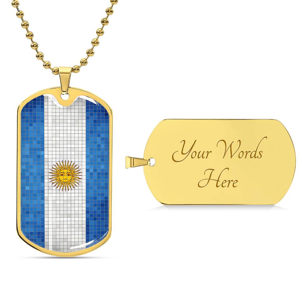 Personalized Argentina Flag Necklace