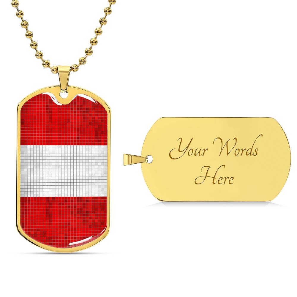 Personalized Peru Flag Necklace