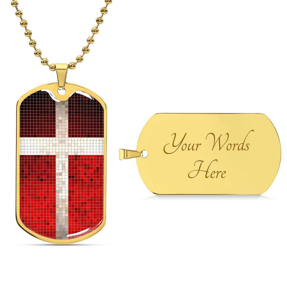 Personalized Flag of Denmark Necklace