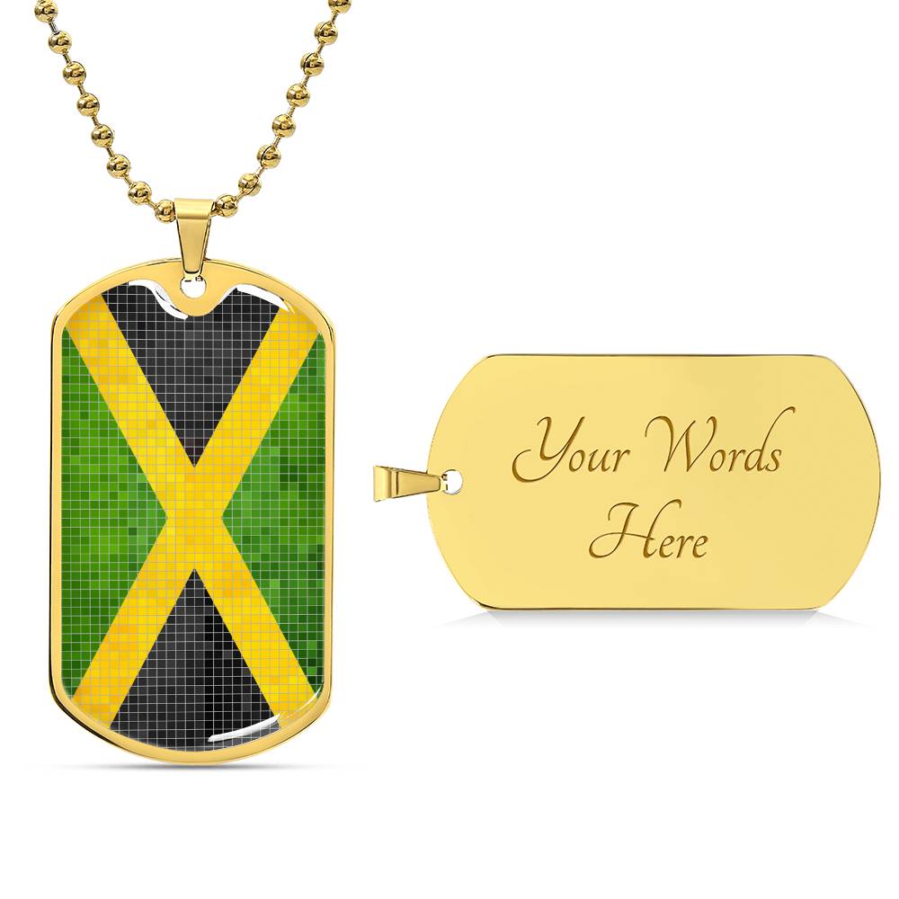 Personalized Flag of Jamaica Necklace