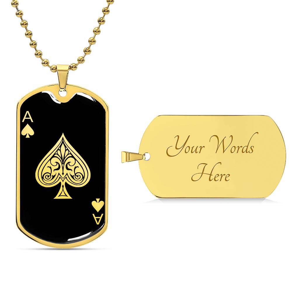 Personalized Ace of Spades Necklace