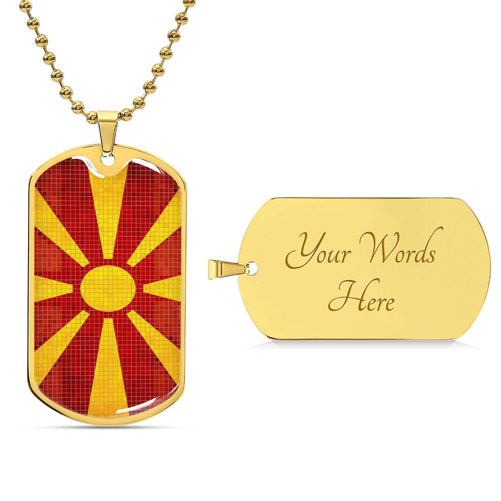 Personalized Flag of Macedonia Necklace