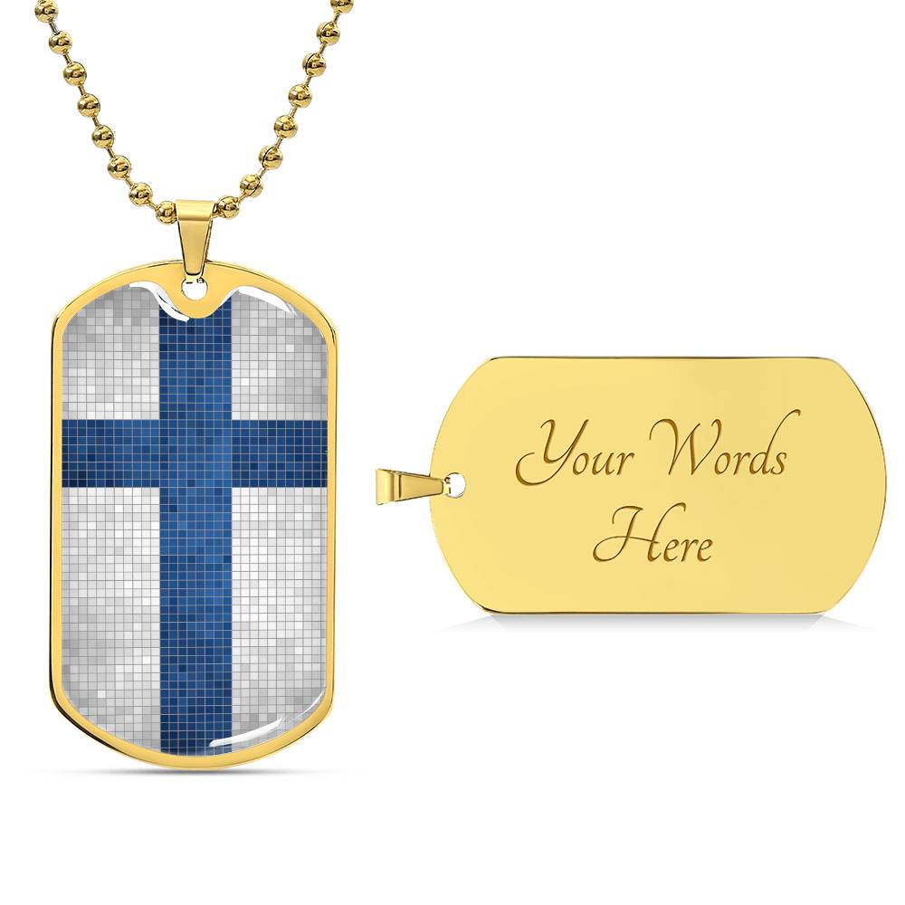 Personalized Flag of Finland Necklace