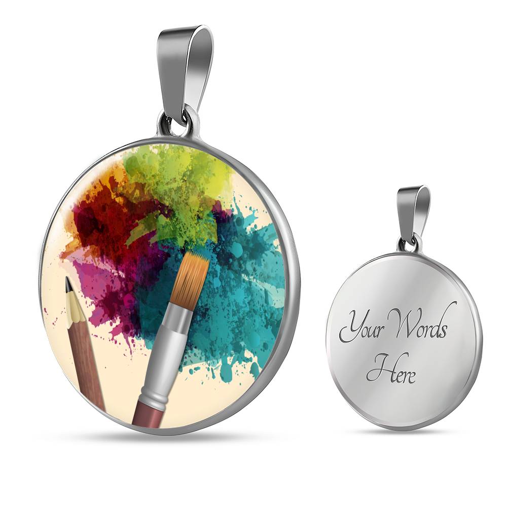 Artist's paint brush necklace - Artist gift