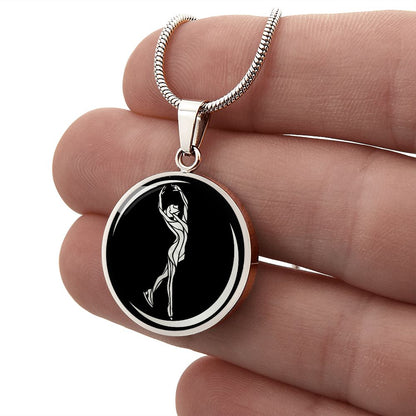 Woman Figure Skating Necklace